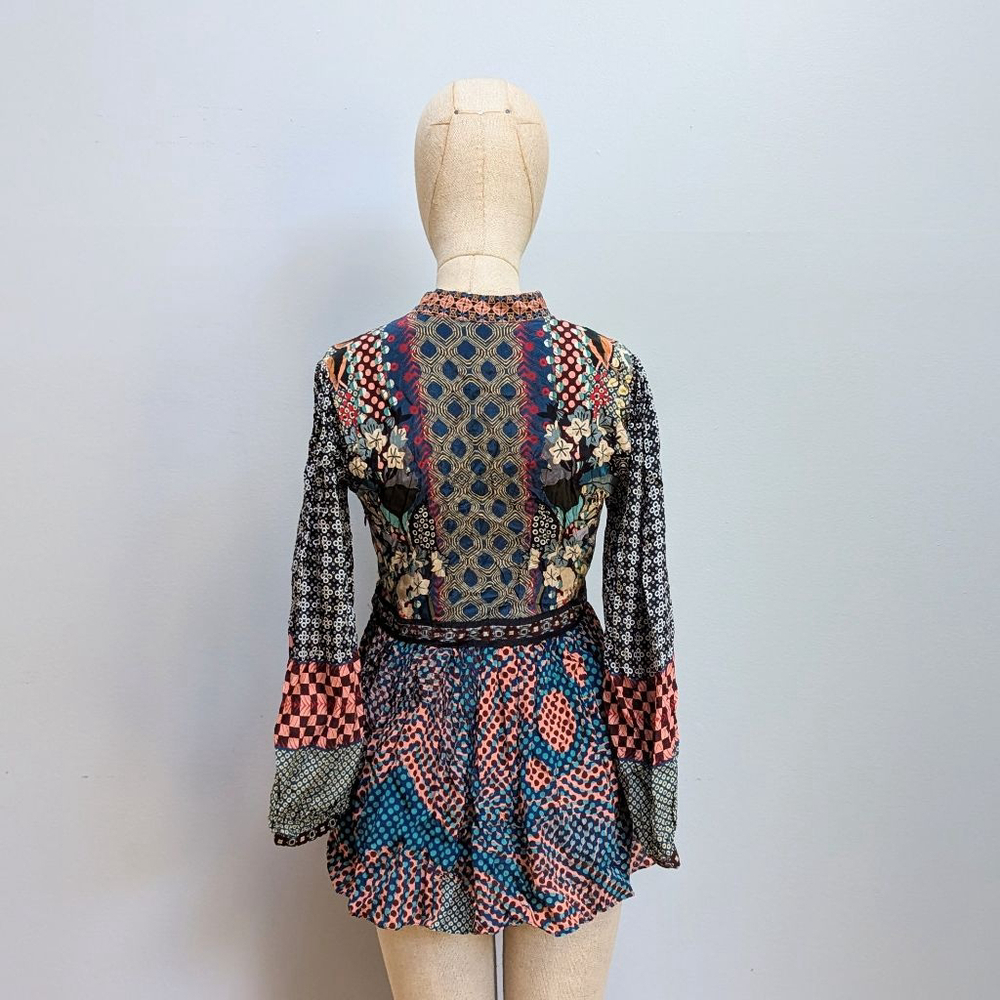 Anthropologie x Bhanuni by Jyoti Ronika Babydoll Blouse Tunic - Small - Flawed - Picture 2 of 13